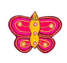 Handcrafted Folk Butterfly Wooden Fridge Magnet Kitchen Decor